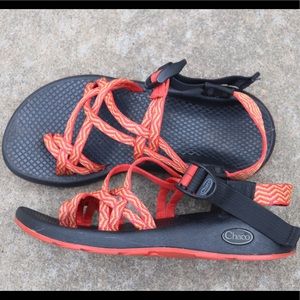 Orange Patterned Chaco Sandals